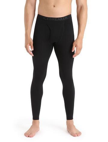 Black Men's Icebreaker Merino 200 Oasis with Fly Leggings | USA 1134MQZA